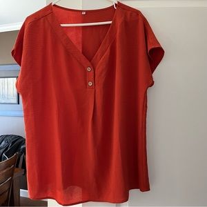 Solid button front blouse